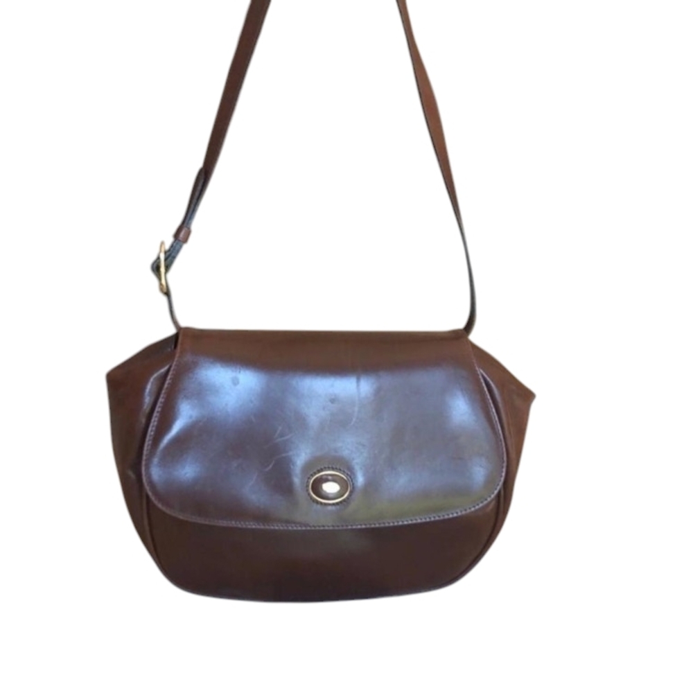 Salvatore Ferragamo Dark Brown Leather Shoulder Bag